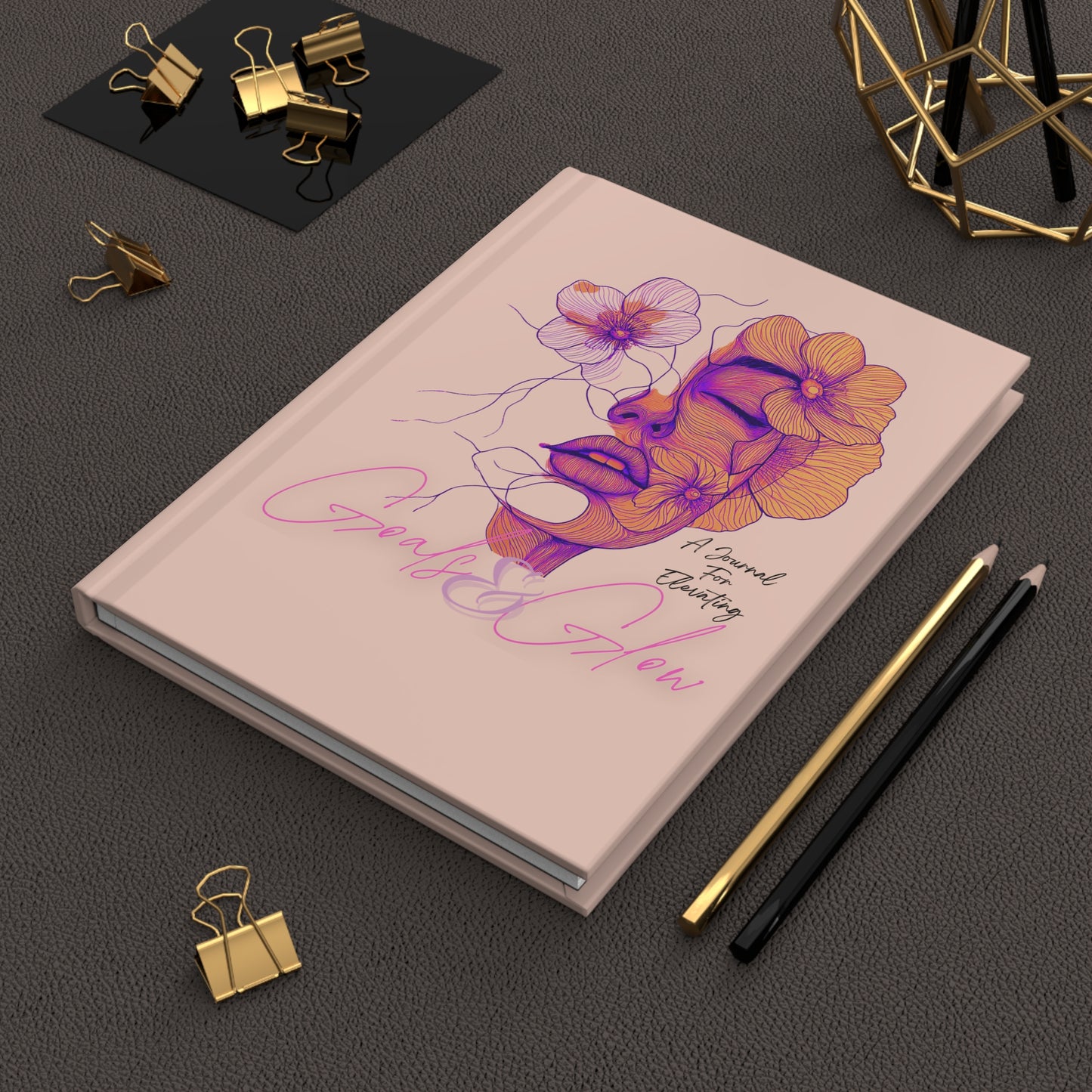 "Goals and Glow" Hardcover Journal 5.75"x8"