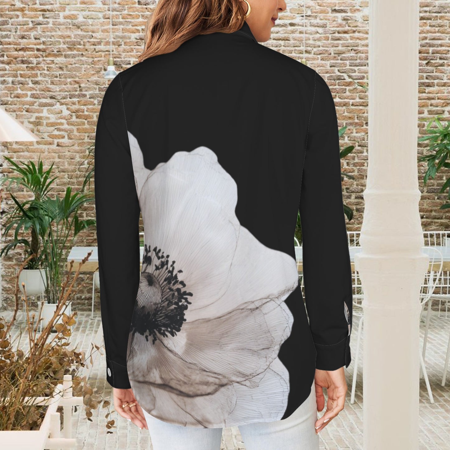Classic Flower Blouse Black