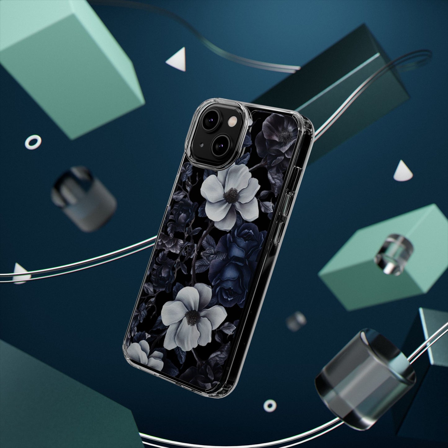 "Night Floral" Clear Phone Cases