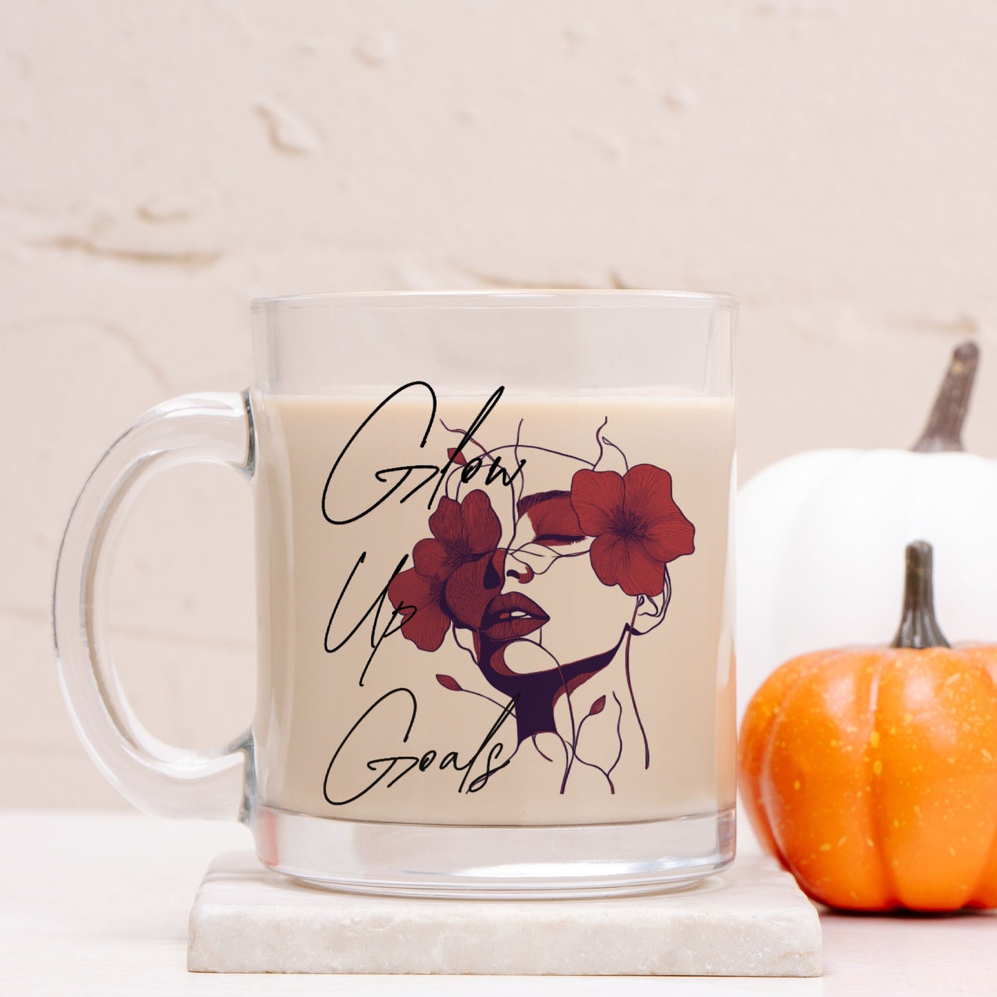 Glow Up Goals Glass Mug