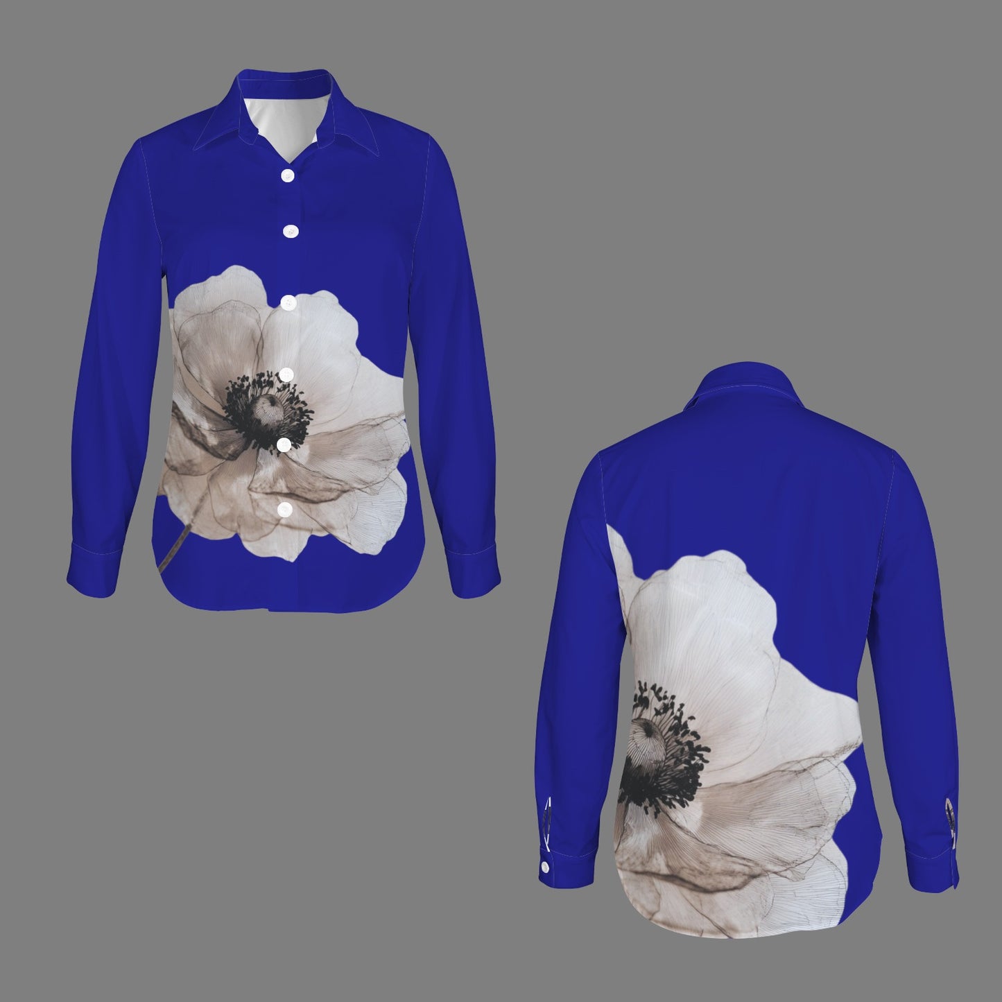 Classic Flower Blouse Blue