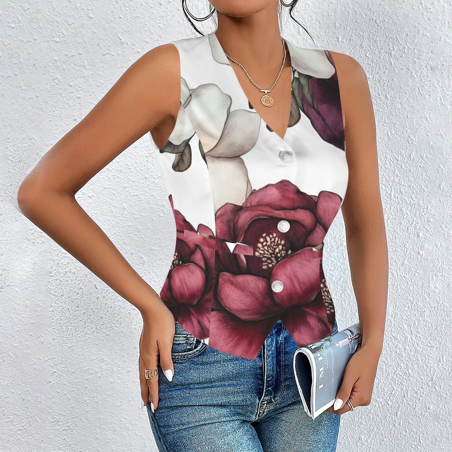 Burgundy Belle White