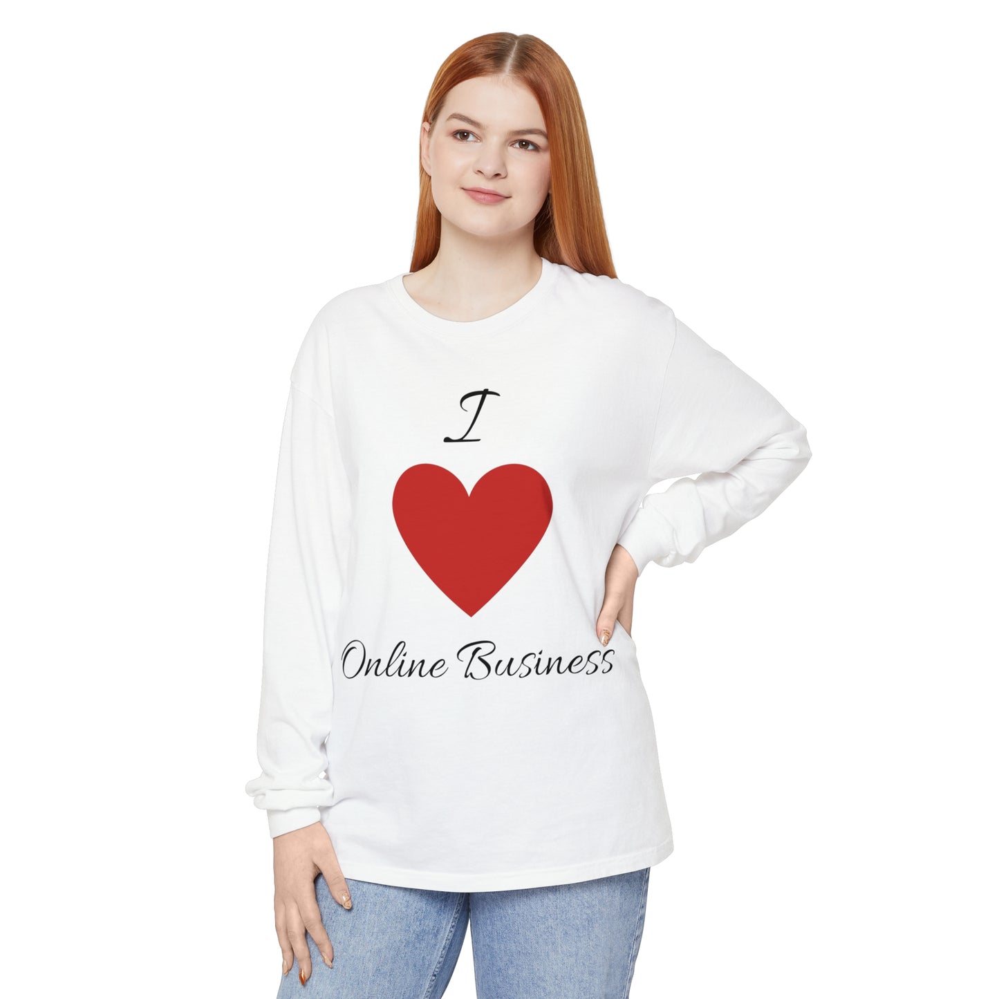 "I Love Online Business" Sleeve T-Shirt