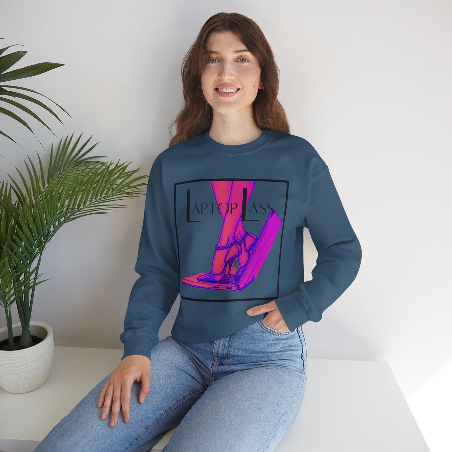 "Laptop Lass" Crewneck Sweatshirt