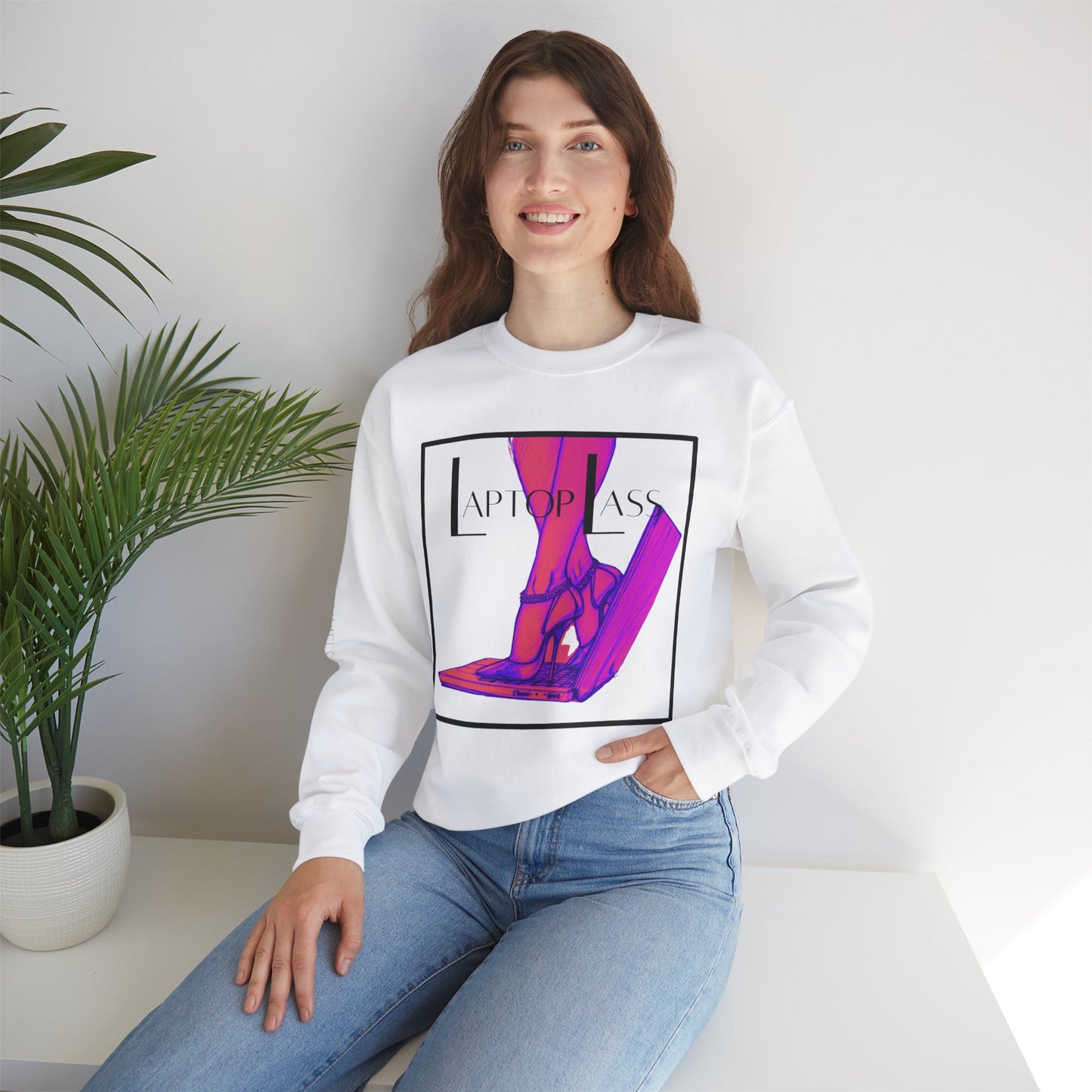 "Laptop Lass" Crewneck Sweatshirt