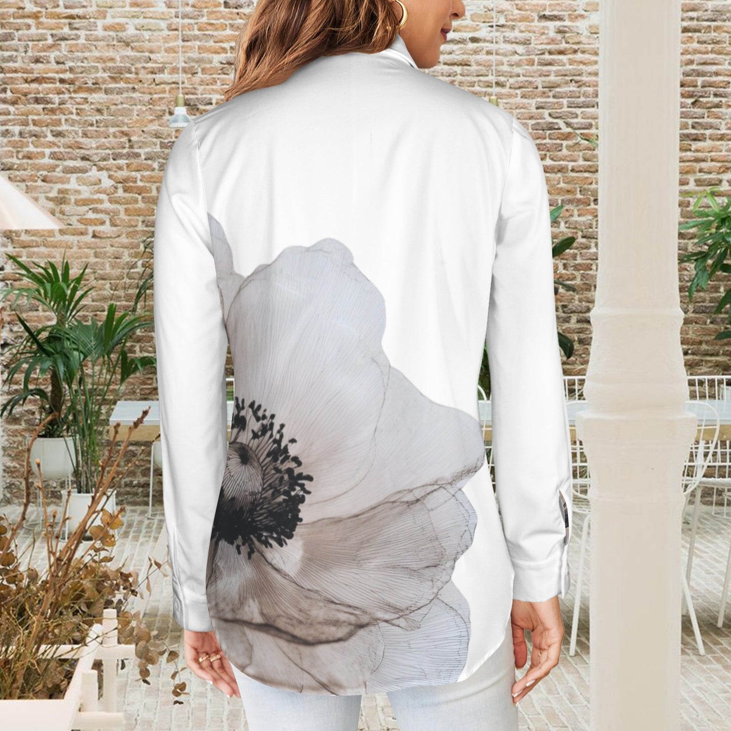 Classic Flower Blouse White