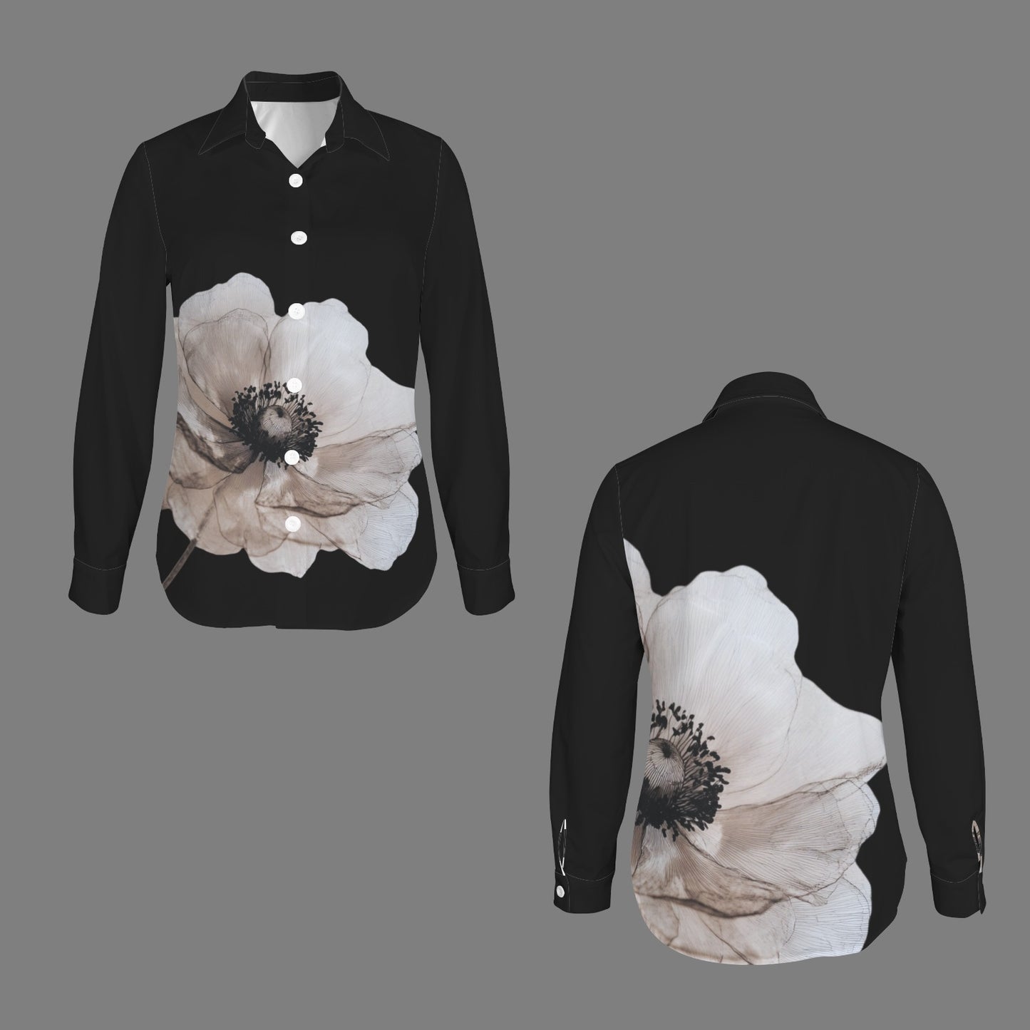 Classic Flower Blouse Black