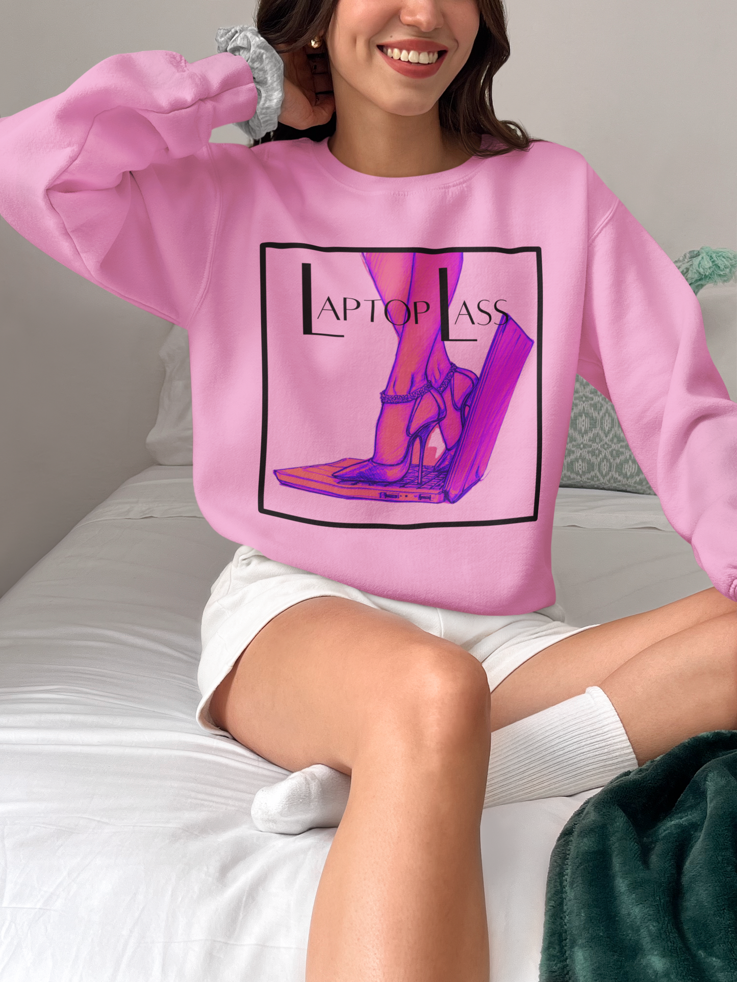 "Laptop Lass" Crewneck Sweatshirt