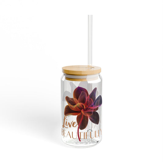 "Live Beautifully" Glass
