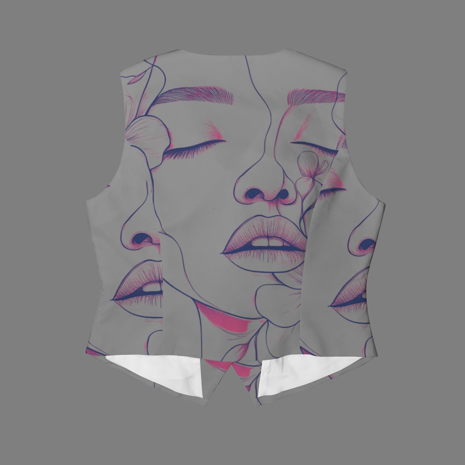 Pink Lady Gray Vest