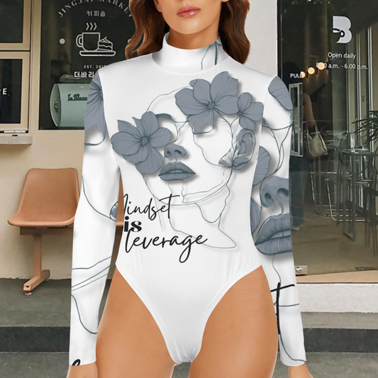 Mindset Is Leverage White Bodysuit