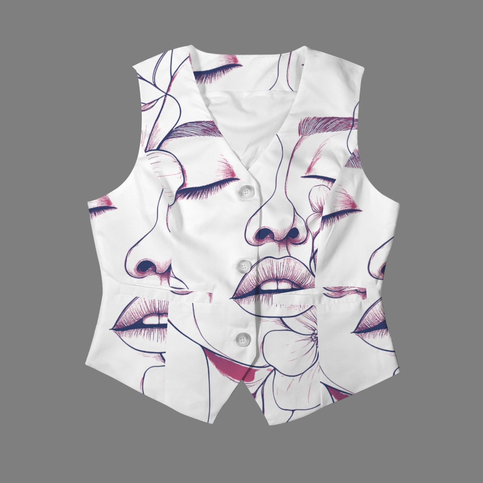 Pink Lady White Vest