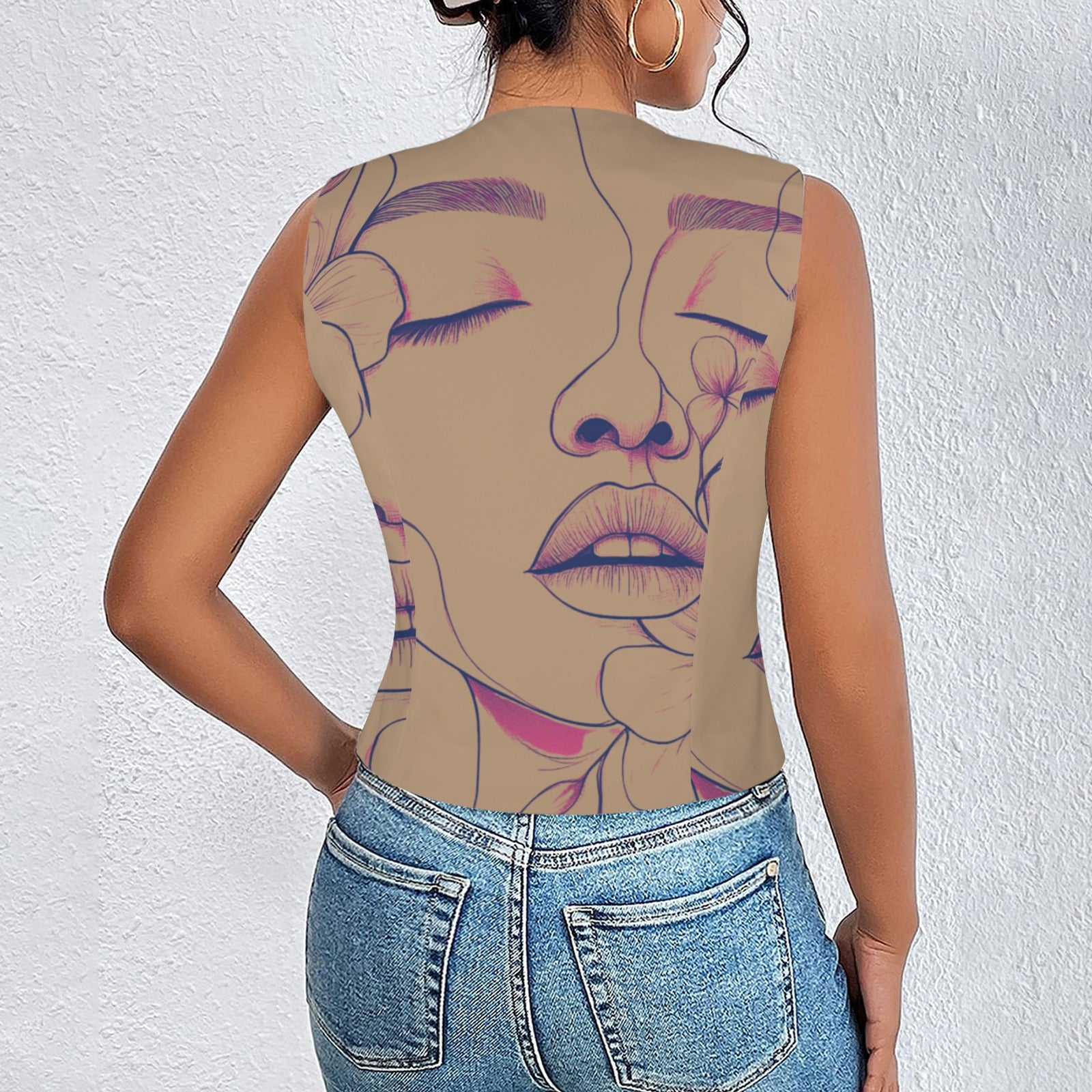Pink Lady Tan Vest