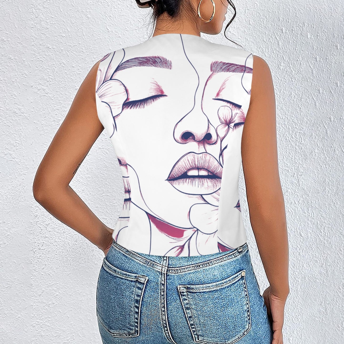 Pink Lady White Vest